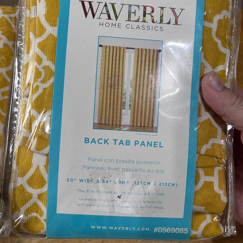 Waverly Home Classics Lovely Lattice Mimosa Yellow Curtains 50x84 2 Panels NEW